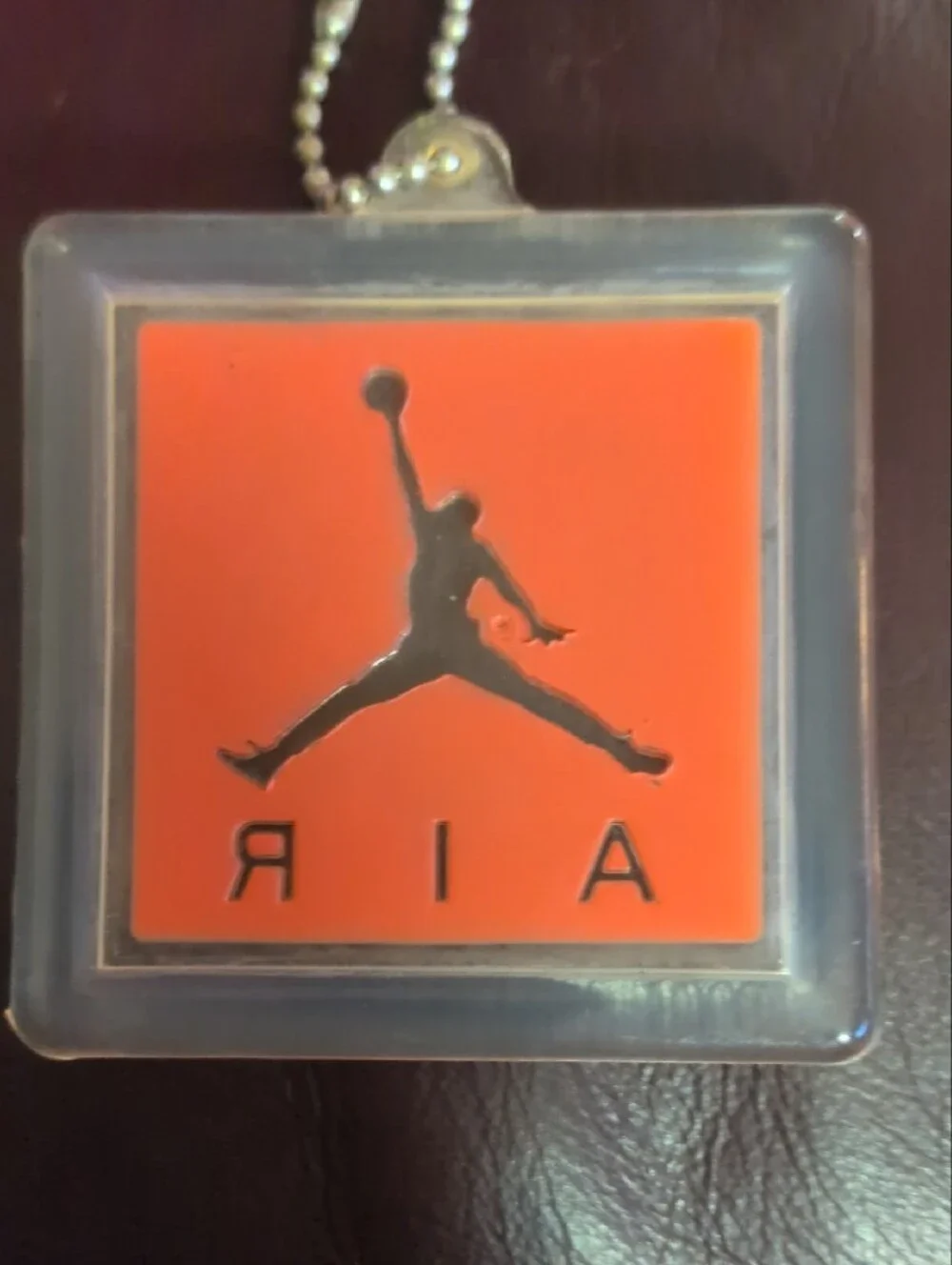 Jordan Nike Orange Jumpman AIR Square Pendant